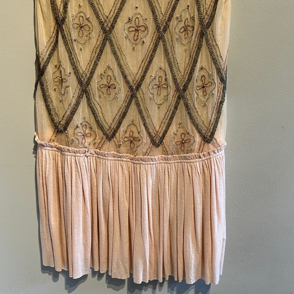 Free People Sheer Embroidered Short Sleeve Top - pink and Black - Picture 6 of 10